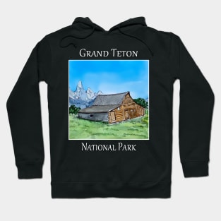 Famous barn in the Mormon Row Historic District in the Grand Teton National Park in Wyoming Hoodie